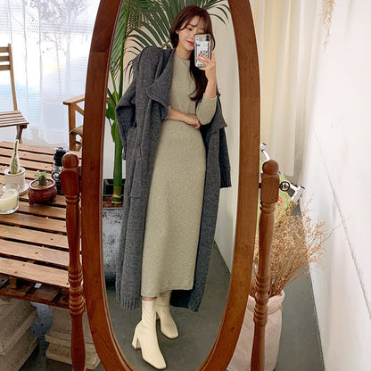Anything goes with a long sweater coat