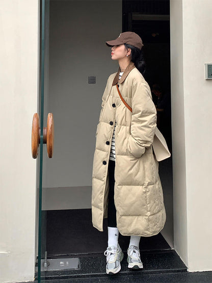 Loose Thick Design Sense New Down Cotton Jacket Women's Mid-length