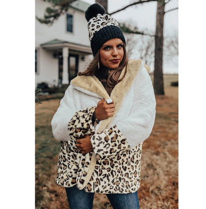 Fashionable warm Lapel Plush coat