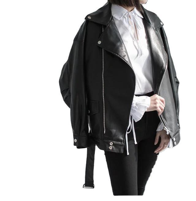Autumn Loose Pu Leather Jacket Student Motorcycle Jacket