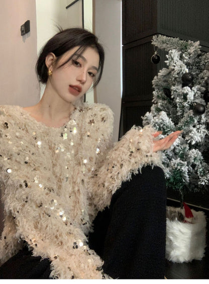 Sequin Design Sense Elegant Knitwear Women