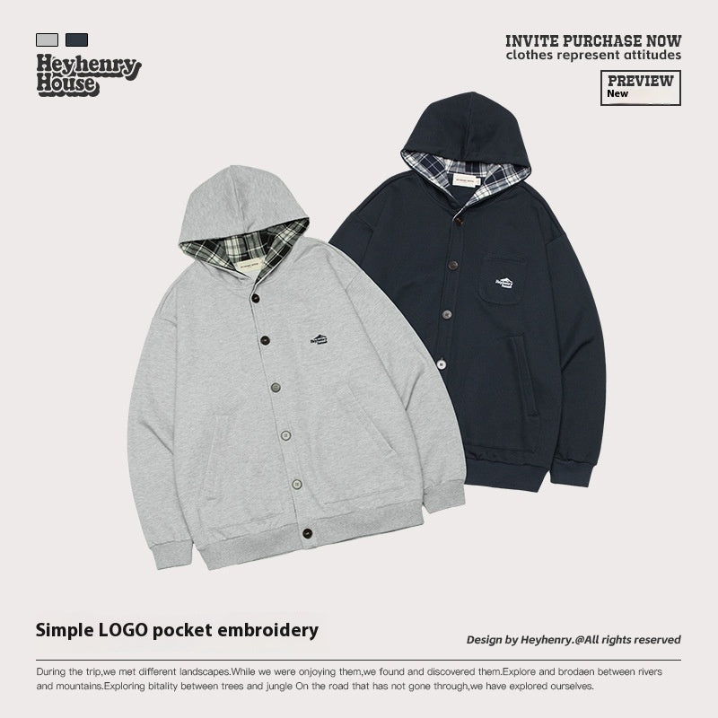 Retro Cardigan Hoodie Fashion Brand Idle Style Couple's Tops