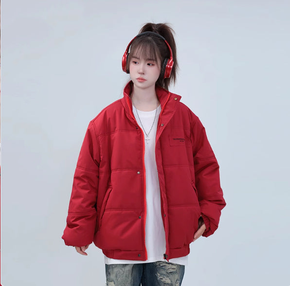 Autumn And Winter Thickening Couple Puffer Jacket Coat