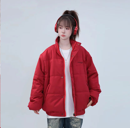 Autumn And Winter Thickening Couple Puffer Jacket Coat