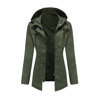 Women's Mid-length Cardigan Hooded Coat