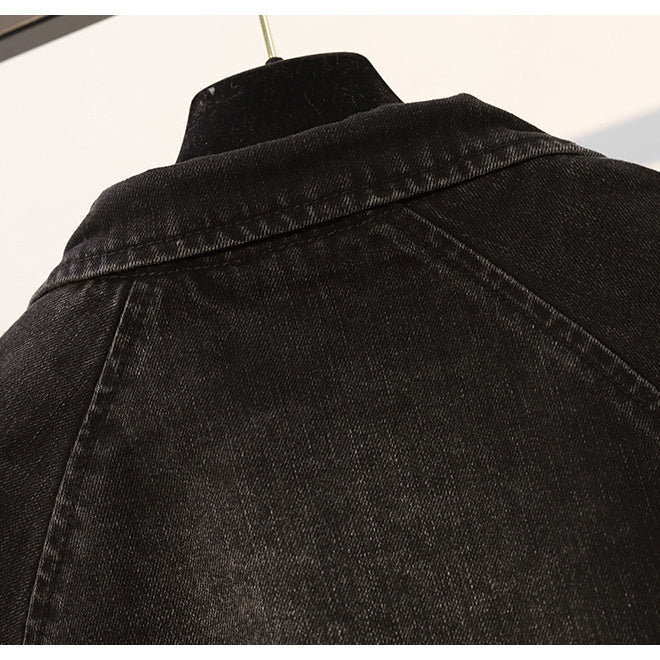 New plus size fashionable denim zipper jacket