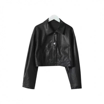 Short Leather Jacket New Vintage Women's Fashion