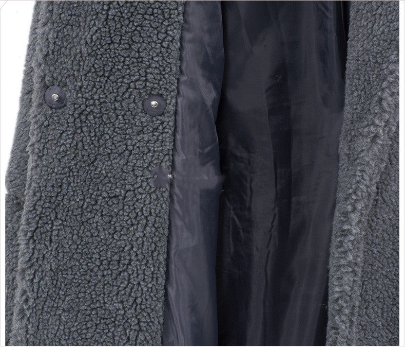 Women's Solid Color Mid-Length Woolen Coat Coat