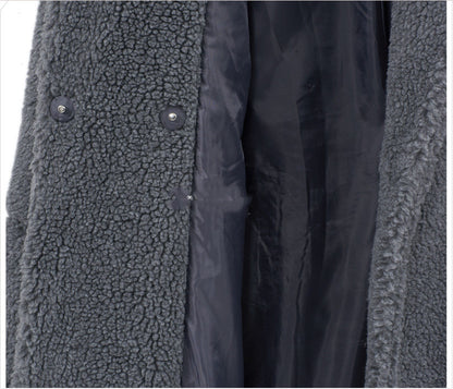 Women's Solid Color Mid-Length Woolen Coat Coat