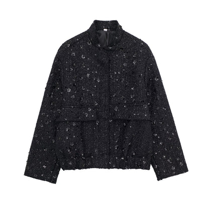 Women's Retro Garden Collar Concealed Pocket Jacket