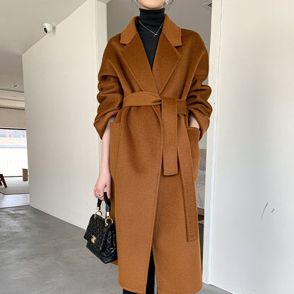 Reversible Cashmere Coat Women's Mid-length High-end Sense