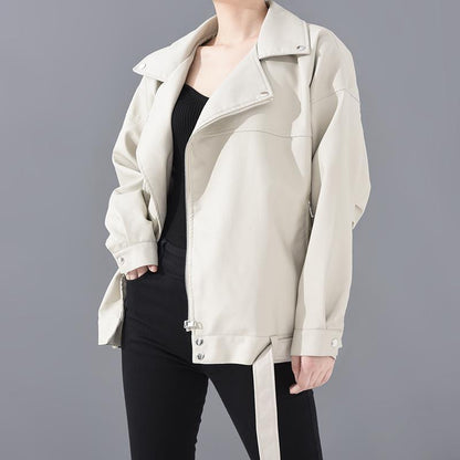 Autumn Loose Pu Leather Jacket Student Motorcycle Jacket