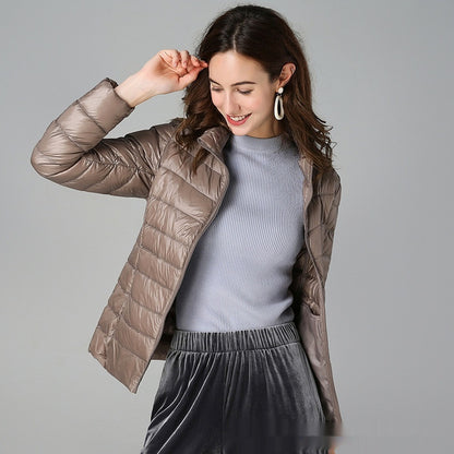 Short Light And Thick Thermal Slim Fit White Duck Down Fashionable Jacket