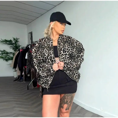 Leopard Print Printed Jacket Coat