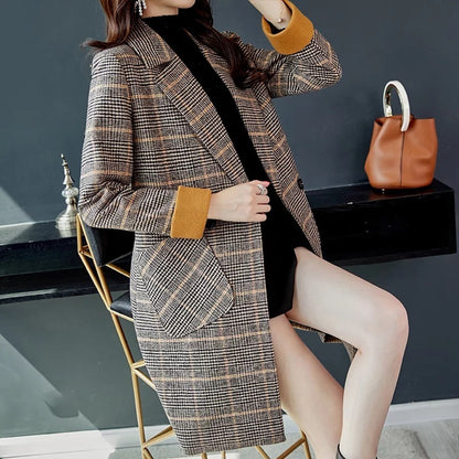 Ol long sleeve loose women's woolen coat
