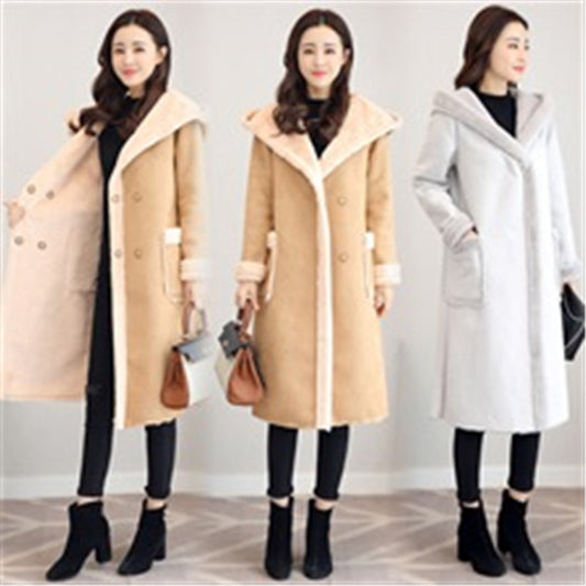 Pure color deerskin velvet coat cotton jacket