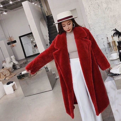 Sheep Shearing Coat Women's Mid-length Fur