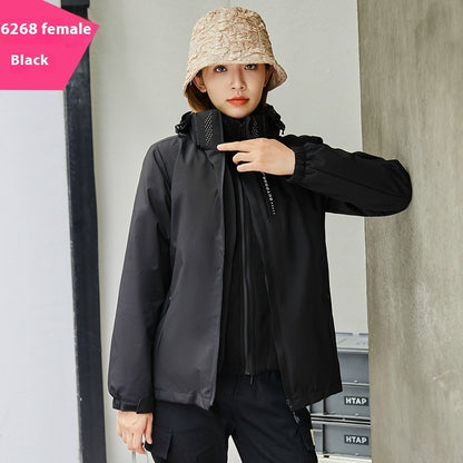 Shell Jacket Two-piece Set Coat Fleece Lined Removable Waterproof