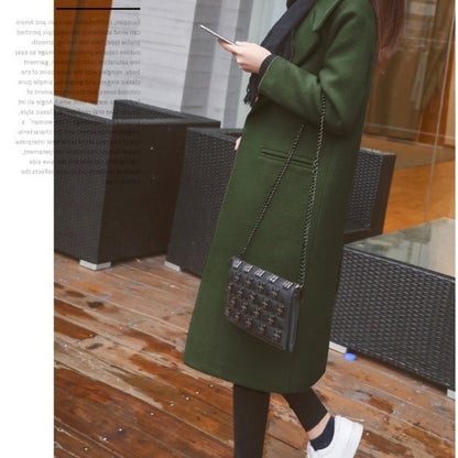 Women's mid-length woolen coat