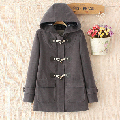 Japanese Girls School Student Uniform JK Horn Buckle Coat Trench Cute Winter Long Sleeves Outwear 5 Colors