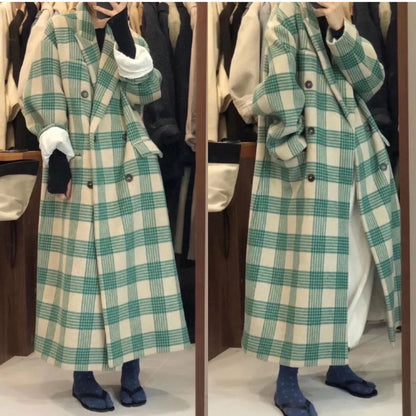 Korean Version Loose Medium And Long Woolen Overcoat