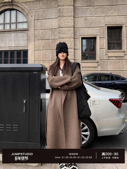 Retro Wool Overcoat Women's Fashion