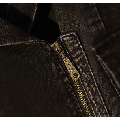 New plus size fashionable denim zipper jacket