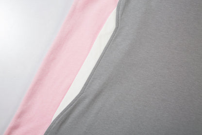 Retro Contrast Color Short-sleeved T-shirt For Women