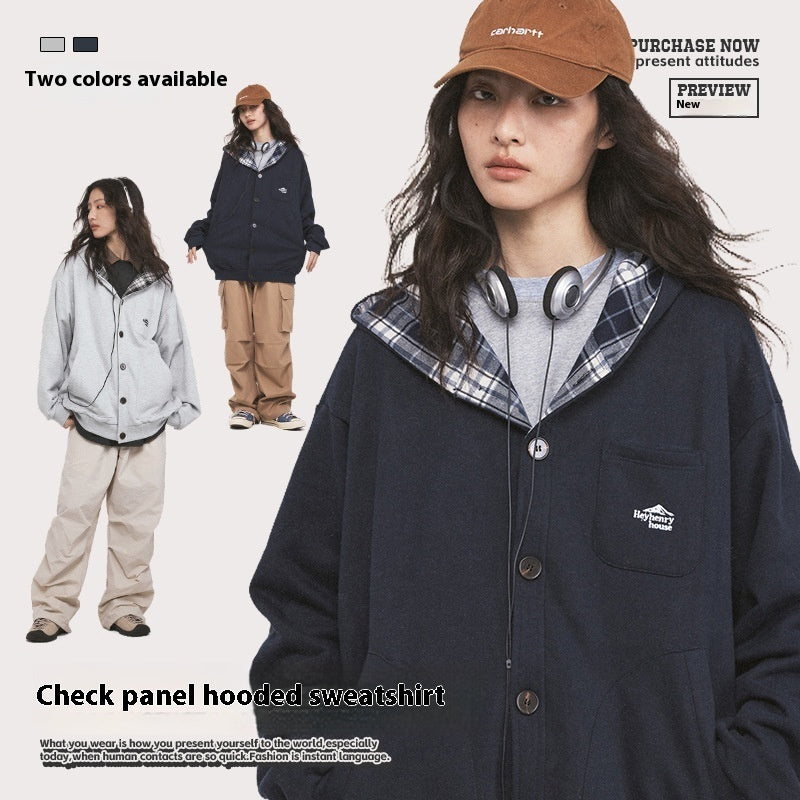 Retro Cardigan Hoodie Fashion Brand Idle Style Couple's Tops