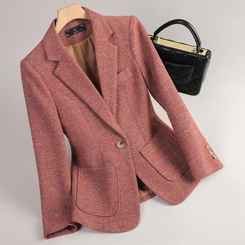 Women's Woolen Quilted Suit Jacket Thick Suit