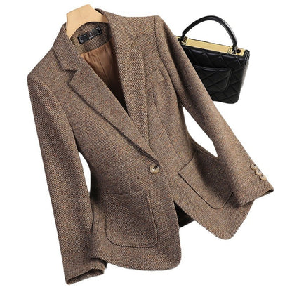 Women's Woolen Quilted Suit Jacket Thick Suit