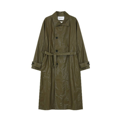 Retro Commuter's All-matching Profile Slimming Lace-up Trench Coat