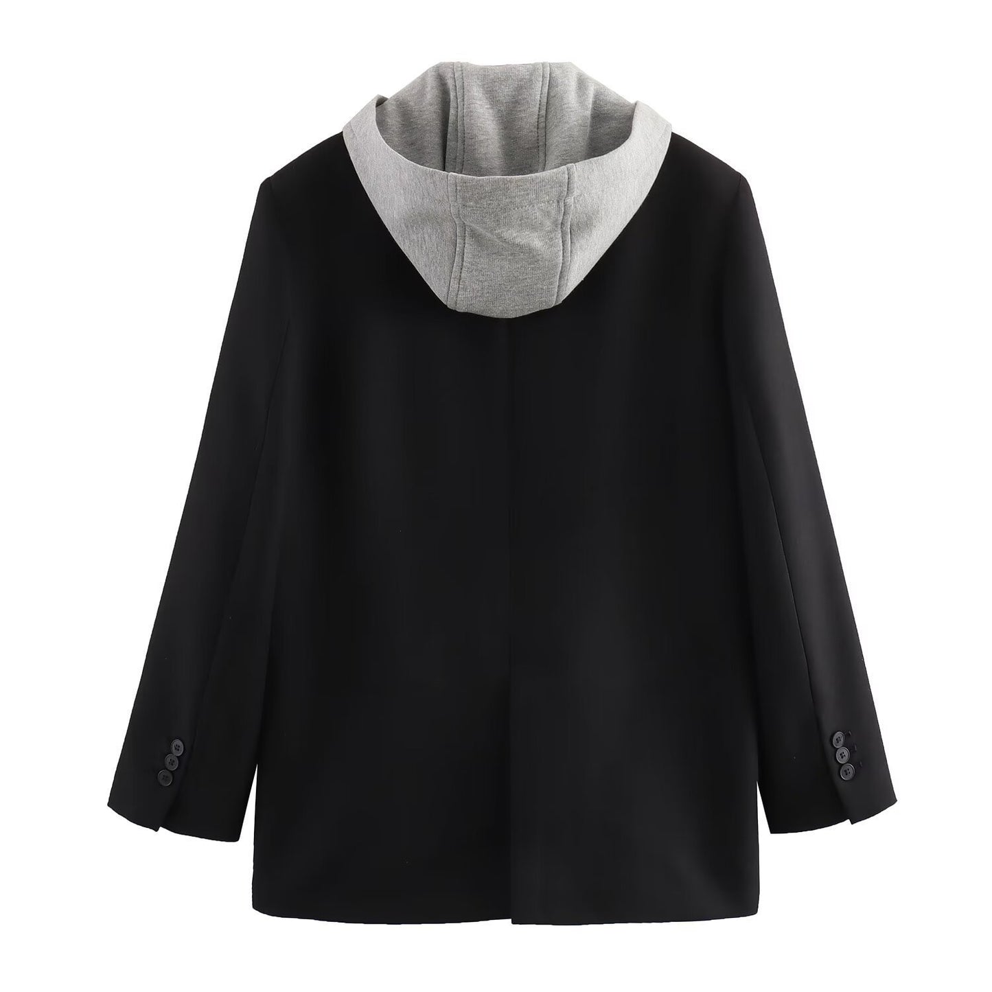 Loose Suit Jacket Women's Cross-border False Two-piece Patchwork Hooded