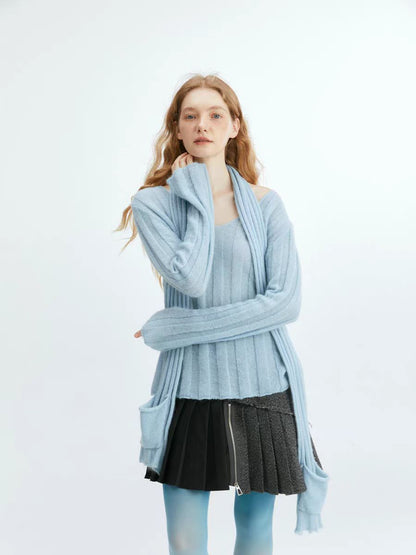 Pull Bedford simple et amincissant en velours côtelé