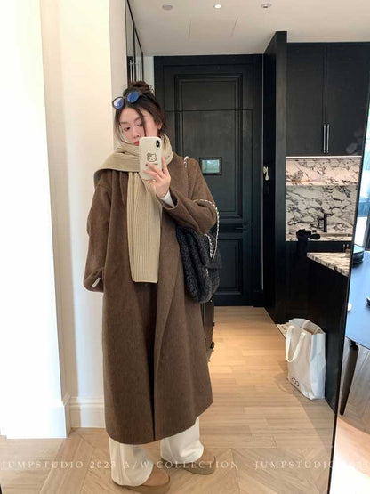 Retro Wool Overcoat Women's Fashion