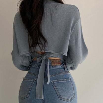 Short Slimming Versatile Knitted Top