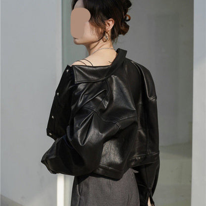 Short Leather Jacket New Vintage Women's Fashion