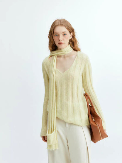 Pull Bedford simple et amincissant en velours côtelé