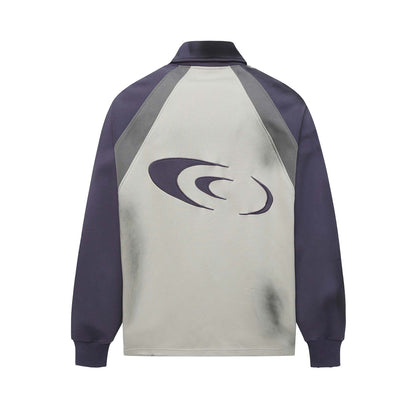 Street Distressed Color Matching Letters Long Sleeve Men's And Women's Tops