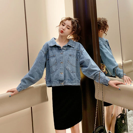Sequin Denim Jacket Fashion Top