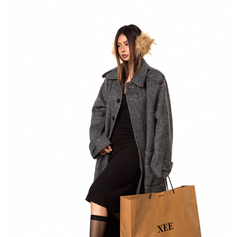 High-support Wool Handmade Double-faced Woolen Goods Long Autumn And Winter High-grade Overcoat Coat