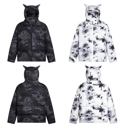Retro Stand-up Collar Thermal Cotton-padded Loose All-match Couple
