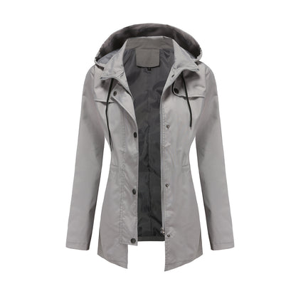 Women's Mid-length Cardigan Hooded Coat