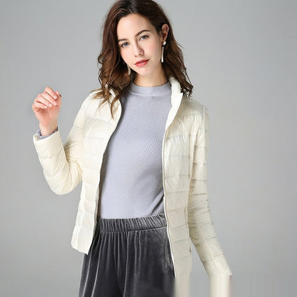 Short Light And Thick Thermal Slim Fit White Duck Down Fashionable Jacket