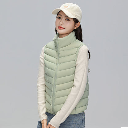 Stand Collar Outer Wear Slimming Plus Size Down Vest Vest