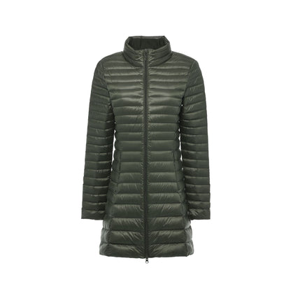 Autumn And Winter New Down Jacket Women's Lightweight Stand Collar Mid-length Slim Fit Slimming Plus Size Coat