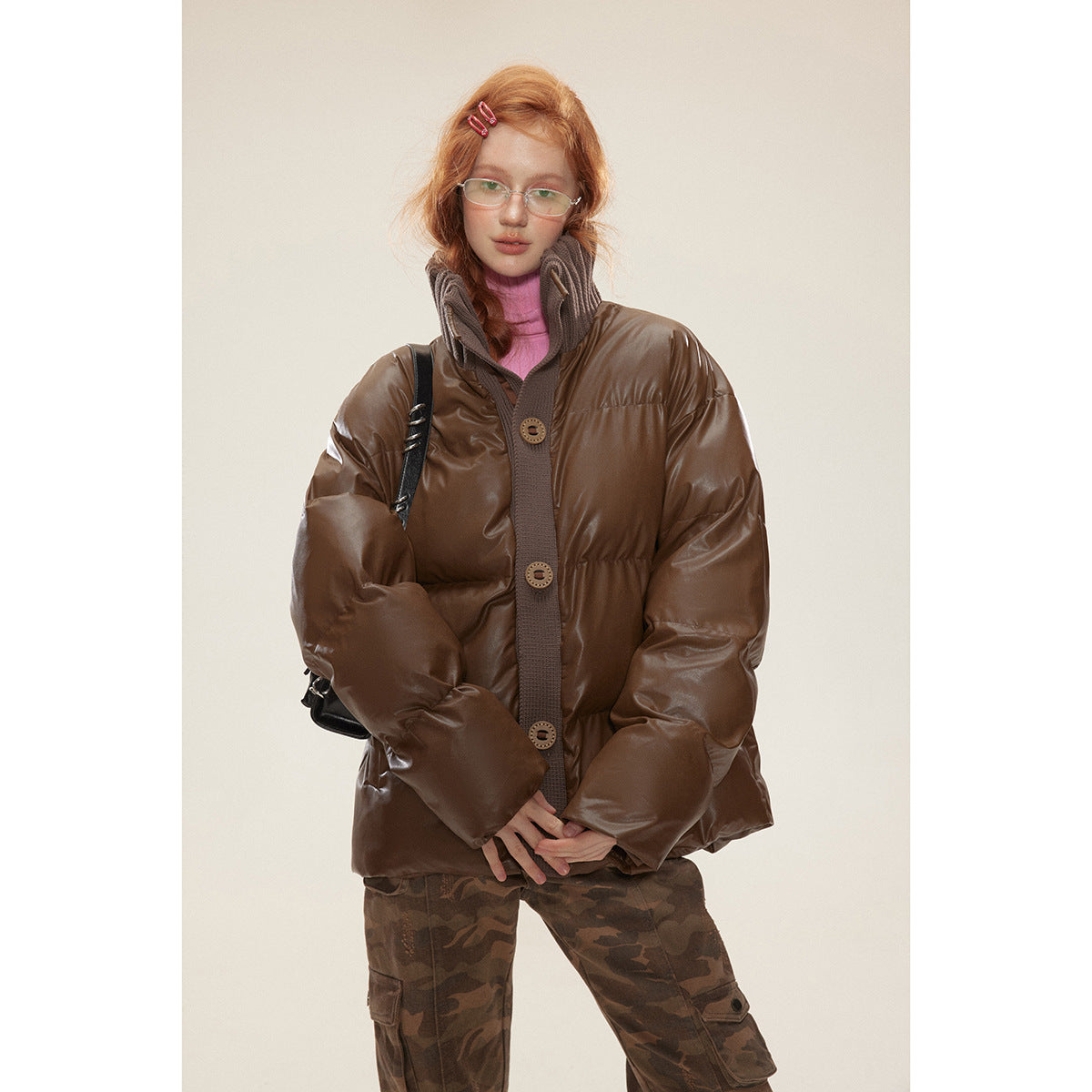 Cotton-padded Coat Stand-up Collar Thermal Loose Fashionable Jacket