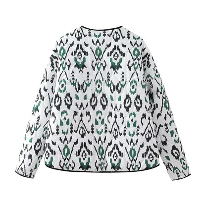 Women's Printed Quilted Jacket Coat