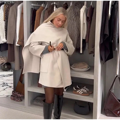 Women's Fashionable Comfortable Collar Woolen Coat