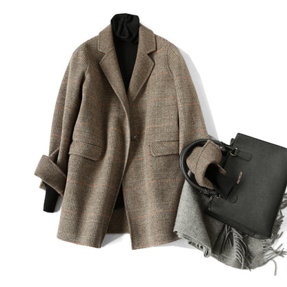 Hand-sewn Double-sided Wool Velvet Coat Ladies Suit